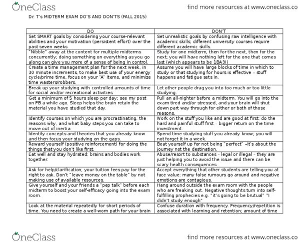 ACC 925 Lecture Notes - Lecture 1: Baby Steps, Reinforcement thumbnail