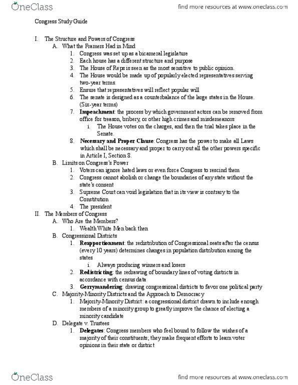 POL 1101 Chapter Notes - Chapter 2: Caucus, Military Intelligence, Gerrymandering thumbnail