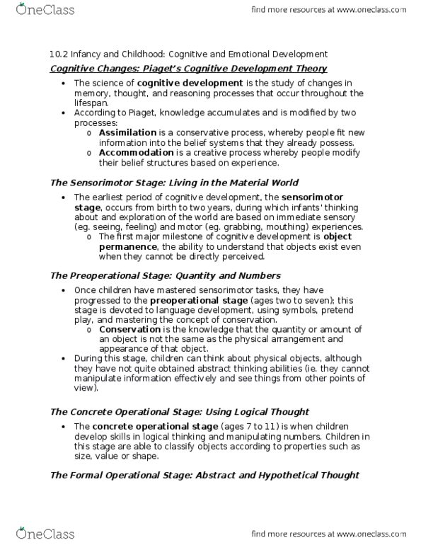 PSYC 1000 Chapter Notes - Chapter 10.2: Cognitive Development, Dishabituation, Scientific Method thumbnail