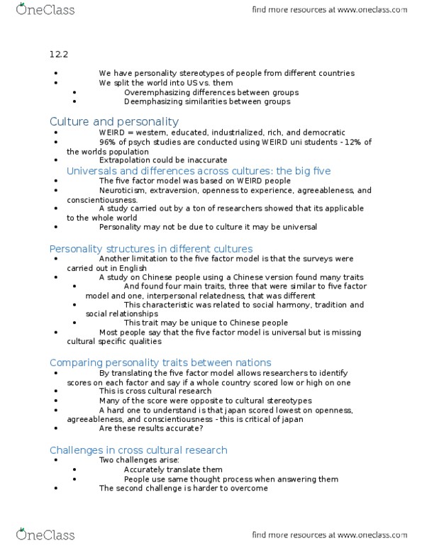 PSYC 1000 Chapter Notes - Chapter 12.2: Twin, Prefrontal Cortex, Serotonin Transporter thumbnail