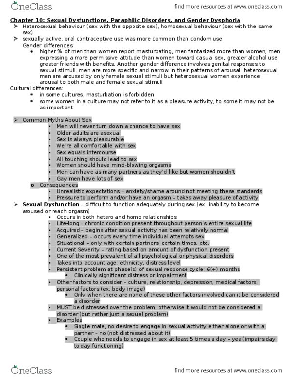 PSYCH257 Lecture Notes - Lecture 10: Erection, Premature Ejaculation, Human Sexual Response Cycle thumbnail