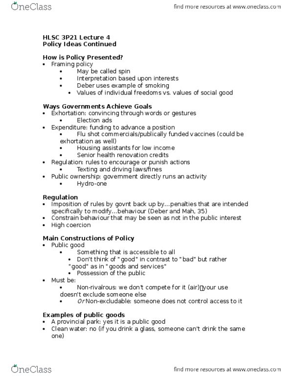 HLSC 3P21 Lecture Notes - Lecture 4: Primum Non Nocere, Herd Immunity, Public Good thumbnail