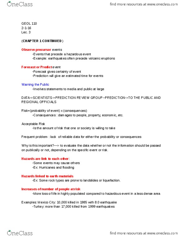 GEOL 110 Lecture Notes - Lecture 3: Emergency Management, San Andreas Fault, Coastal Erosion thumbnail