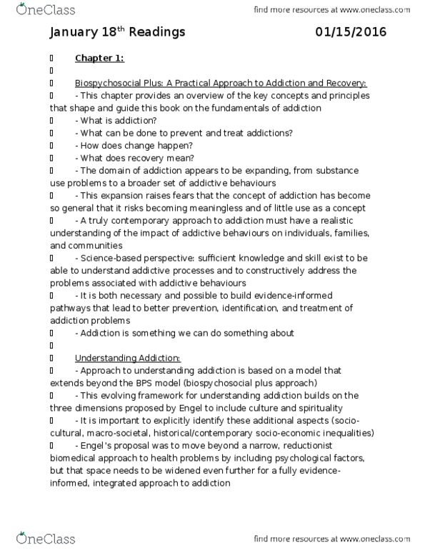 PSYC 3403 Chapter Notes - Chapter 1,4,20: Methadone Maintenance, Behavioral Addiction, Psychoactive Drug thumbnail