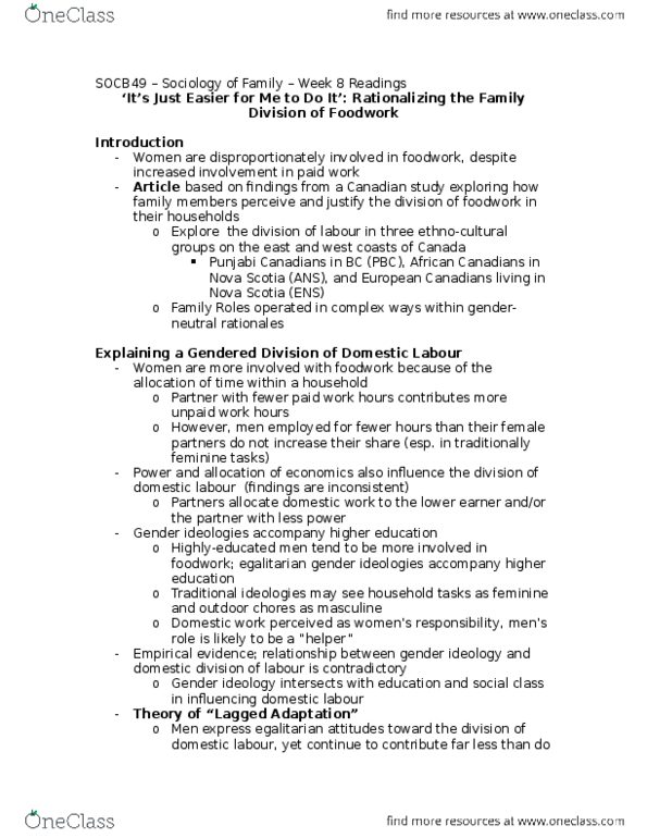 SOCB49H3 Chapter Notes - Chapter 8: European Canadian, Qualitative Research, Black Canadians thumbnail