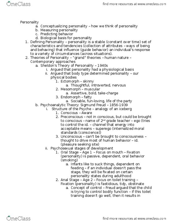 U09 Psych 100 Lecture Notes - Lecture 35: Sigmund Freud, Iceberg, Preconscious thumbnail