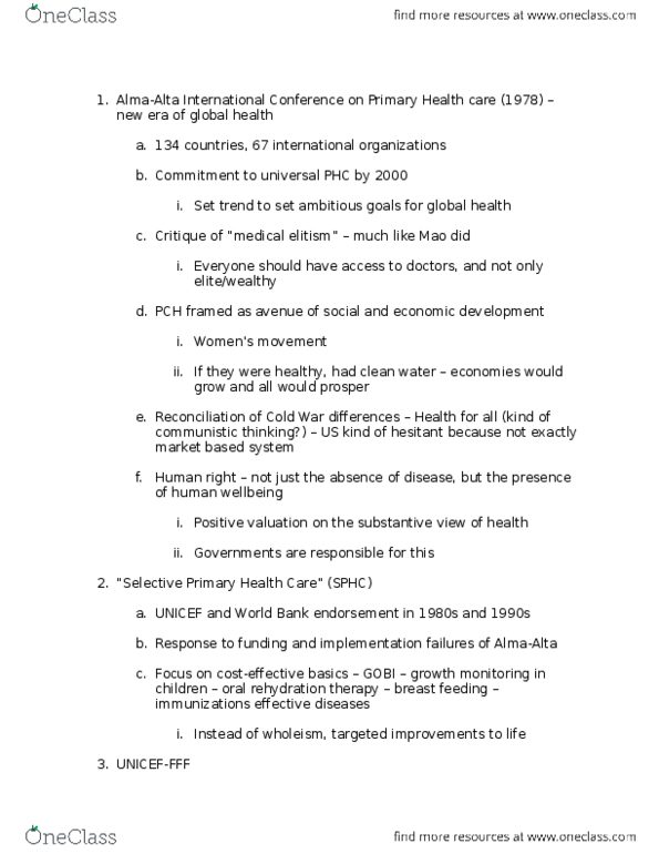 L48 Anthro 3283 Lecture Notes - Lecture 9: Herd Immunity, Global Health, World Bank thumbnail