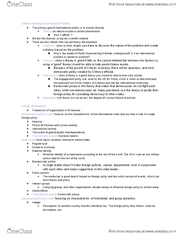 POSC 458 Lecture Notes - Lecture 1: National Intelligence Council, Group Dynamics, Drive Theory thumbnail