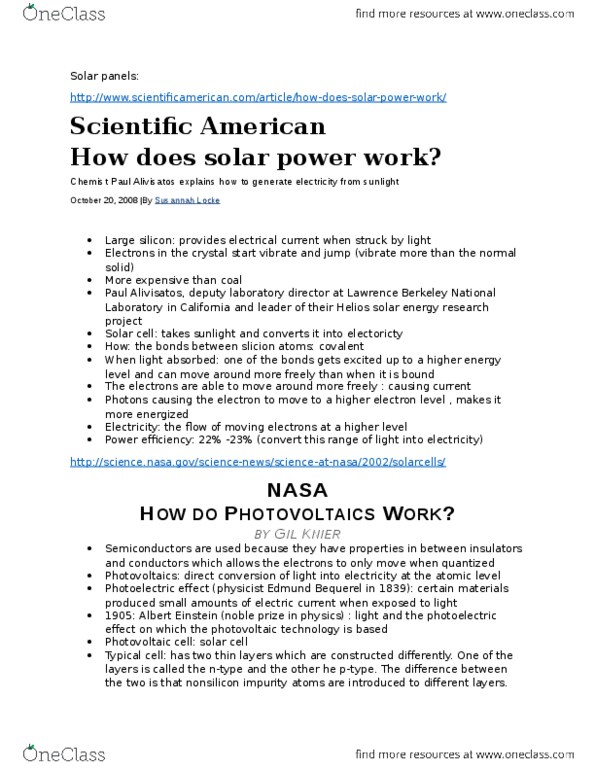 PHY100H5 Lecture Notes - Lecture 19: Paul Alivisatos, Solar Panel, Solar Roadways thumbnail