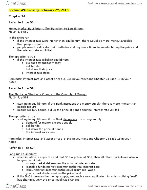 ECON102 Lecture Notes - Lecture 9: Nominal Interest Rate, Real Interest Rate, Loanable Funds thumbnail
