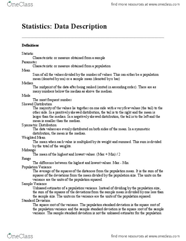 MATH 1P98 Chapter Notes - Chapter 3: Interquartile Range, Cumulative Frequency Analysis, Quartile thumbnail