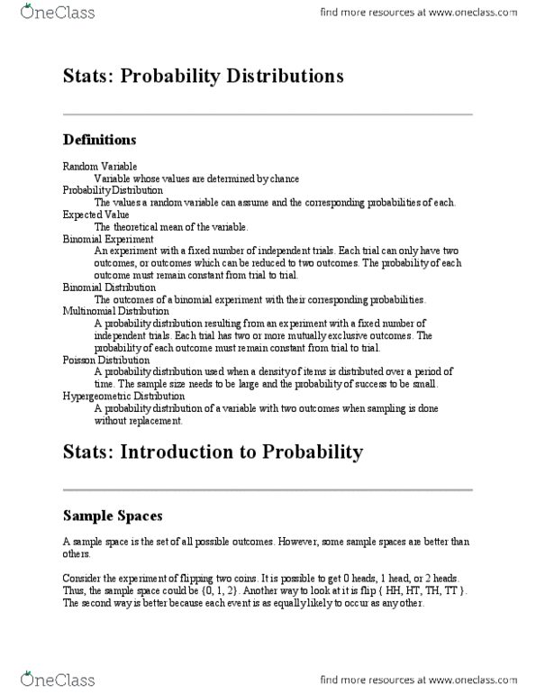 MATH 1P98 Chapter Notes - Chapter 5: 5,6,7,8, Joint Probability Distribution, Mutual Exclusivity thumbnail