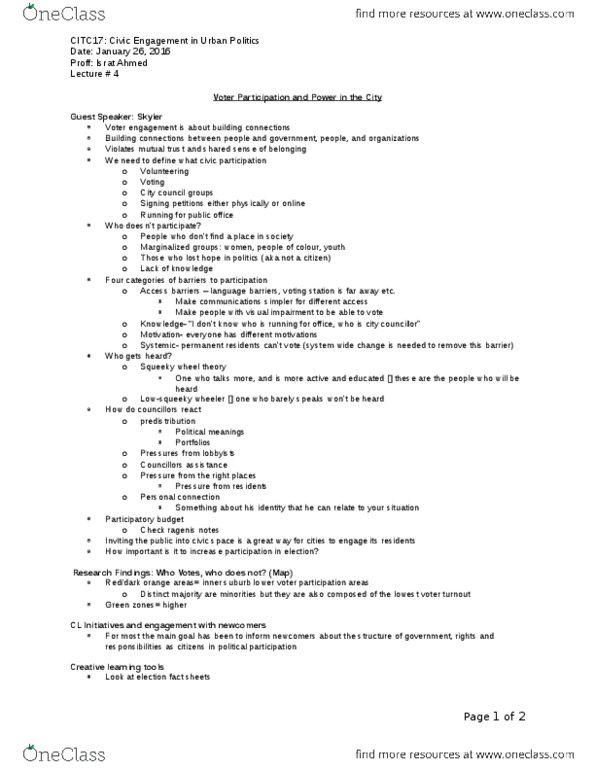 CITC17H3 Lecture Notes - Lecture 4: Visual Impairment, Social Exclusion, Get Out The Vote thumbnail