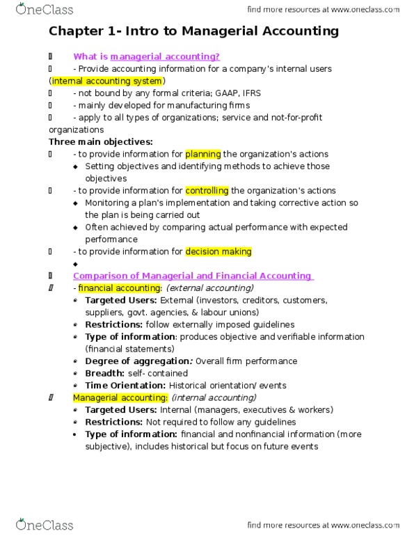 ACC 406 Lecture Notes - Lecture 1: Activity-Based Costing, Management Accounting, Industrial Engineering thumbnail