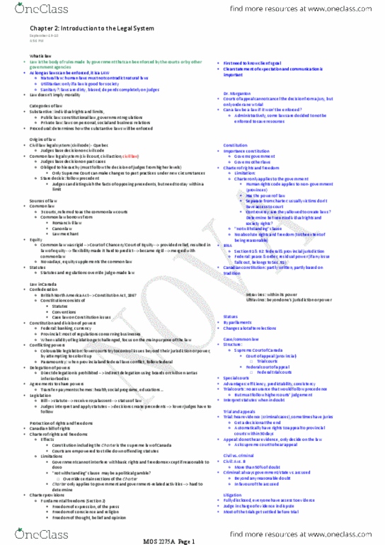 Management and Organizational Studies 2275A/B Lecture 1: Whole Year Notes thumbnail