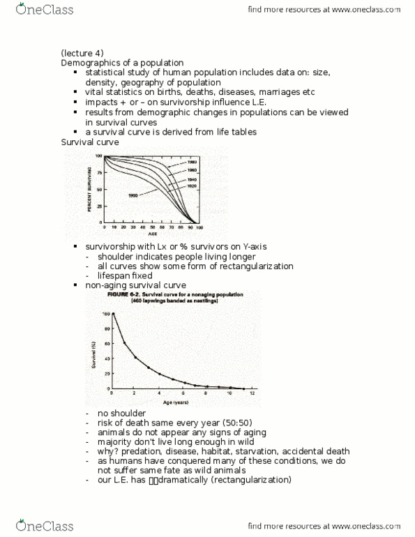 BIOL355 Lecture Notes - Lecture 4: Homeostasis, Maximum Life Span thumbnail