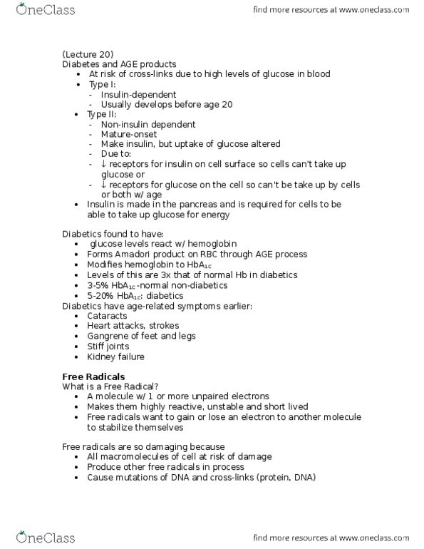 BIOL355 Lecture Notes - Lecture 20: Lipid Peroxidation, Hydroxyl Radical, Amadori Rearrangement thumbnail