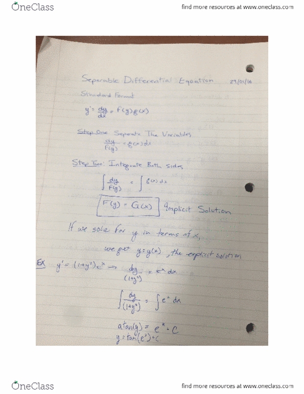 MATH101 Lecture 13: Differential Equations Continued thumbnail