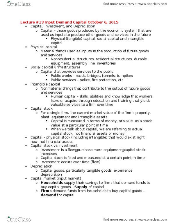 ECON 1110 Lecture Notes - Lecture 13: Physical Capital, Social Capital, Retained Earnings thumbnail