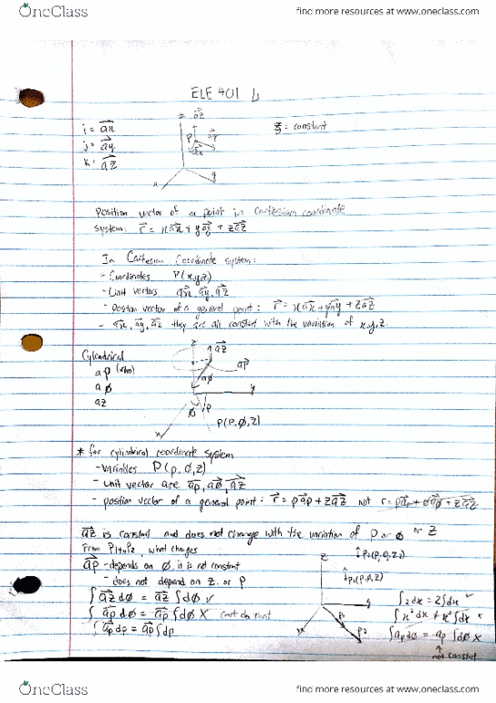 ELE 401 Lecture Notes - Lecture 1: Unit Vector, English Language Evenings thumbnail