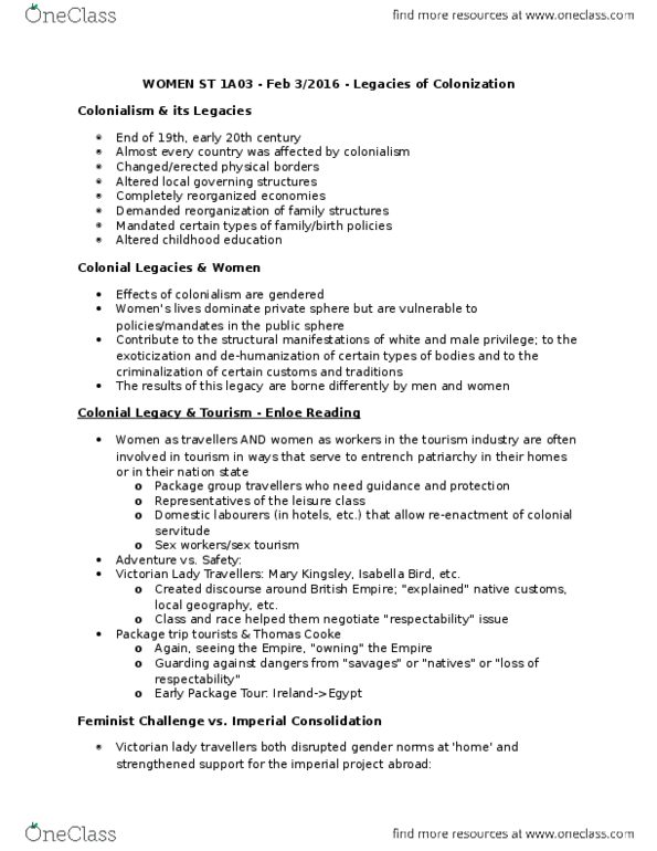 WOMENST 1A03 Lecture Notes - Lecture 5: Imagined Communities, Individual And Group Rights, Male Privilege thumbnail