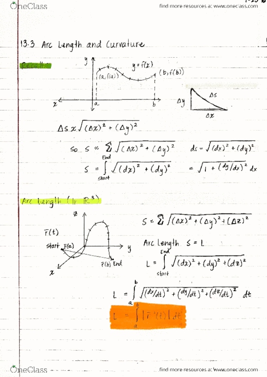 MATH 22 Lecture Notes - Lecture 9: Twisted Cubic, Arc Length thumbnail