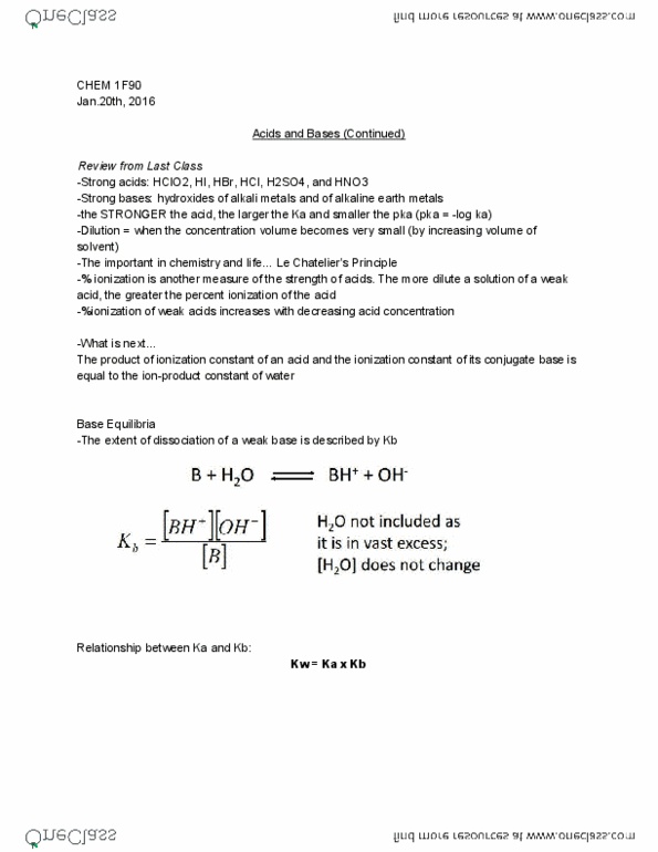 CHEM 1F92 Lecture Notes - Lecture 8: Acid Hydrolysis, Sodium Chloride, Hydrolysis thumbnail