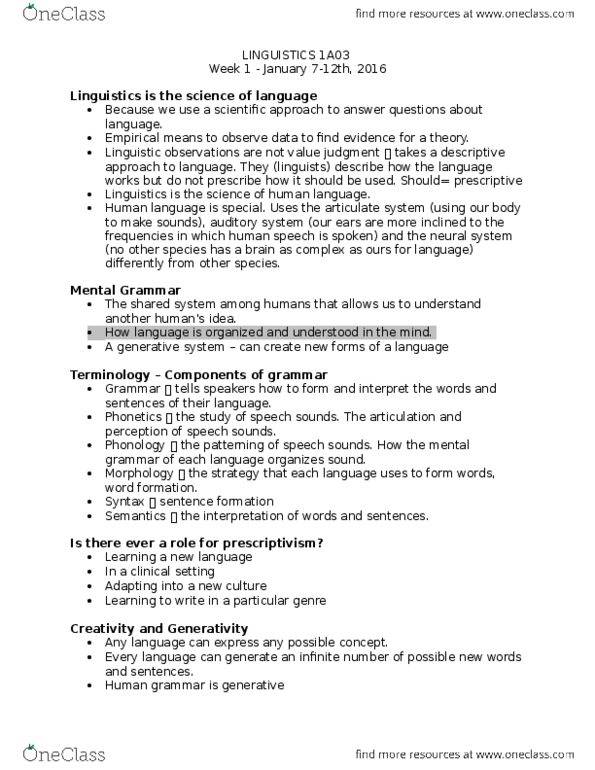 LINGUIST 1A03 Lecture Notes - Lecture 1: Vocal Tract, Diacritic, Joule thumbnail