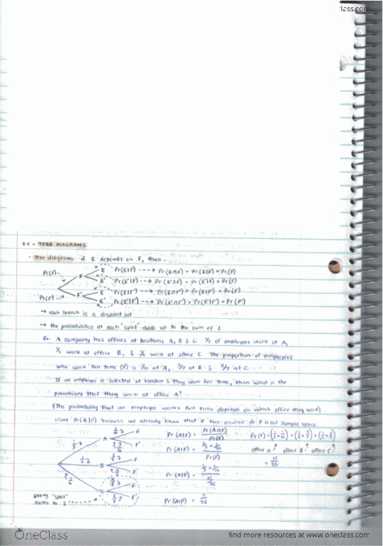 MATH 151 Chapter Notes - Chapter 2.5: R-Tree, Sample Space thumbnail