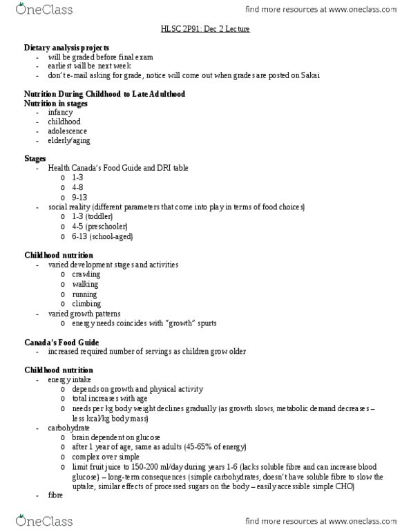 HLSC 2P91 Lecture Notes - Lecture 12: Essential Amino Acid, Nutrient Density, Nitrogen Balance thumbnail