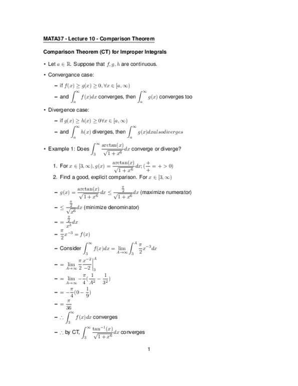 MATA37H3 Lecture 10: Comparison Theorem thumbnail