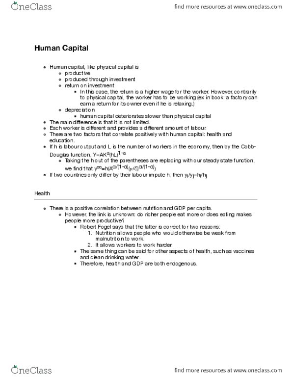 ECO 2143 Lecture Notes - Lecture 4: Robert Fogel, Opportunity Cost, Litre thumbnail