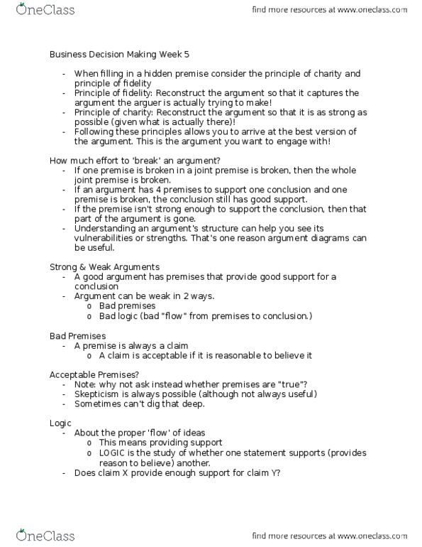 BUS 221 Lecture 5: Business Decision Making Week 5 thumbnail