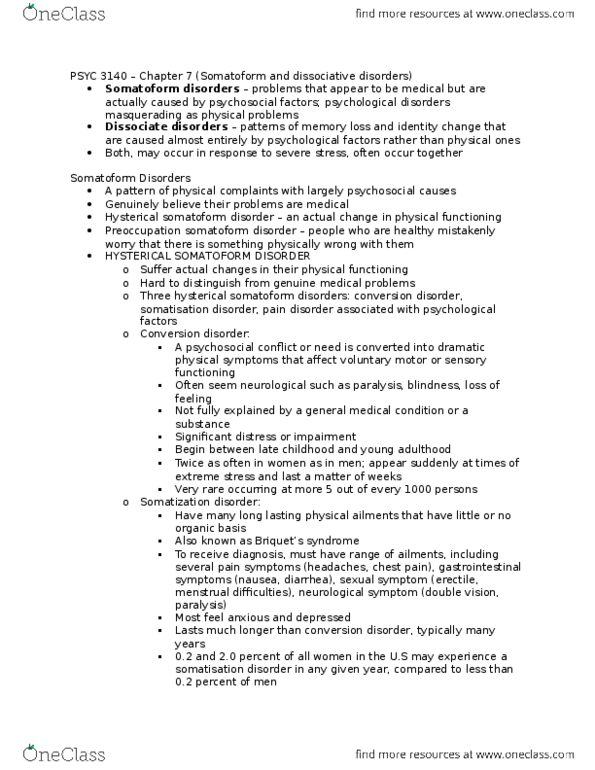 PSYC 3430 Chapter Notes - Chapter 7: Autonomic Nervous System, Dsm-5, Operant Conditioning thumbnail