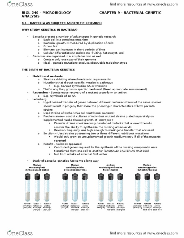 BIOL240 Lecture Notes - Lecture 1: Pearson Education, Multiple Cloning Site, Lambda Phage thumbnail