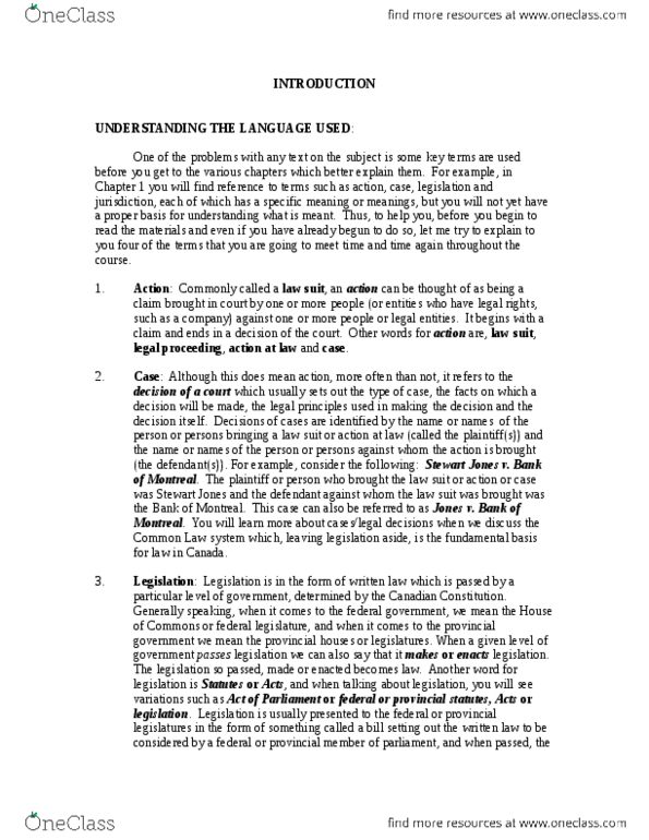 ADMS 2610 Lecture Notes - Lecture 1: Concurrent Jurisdiction thumbnail