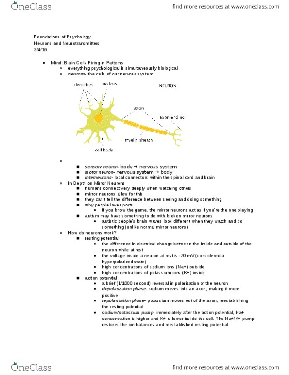 PSYC 1101 Lecture Notes - Lecture 7: Biological Neuron Model, Nicotine, Diazepam thumbnail