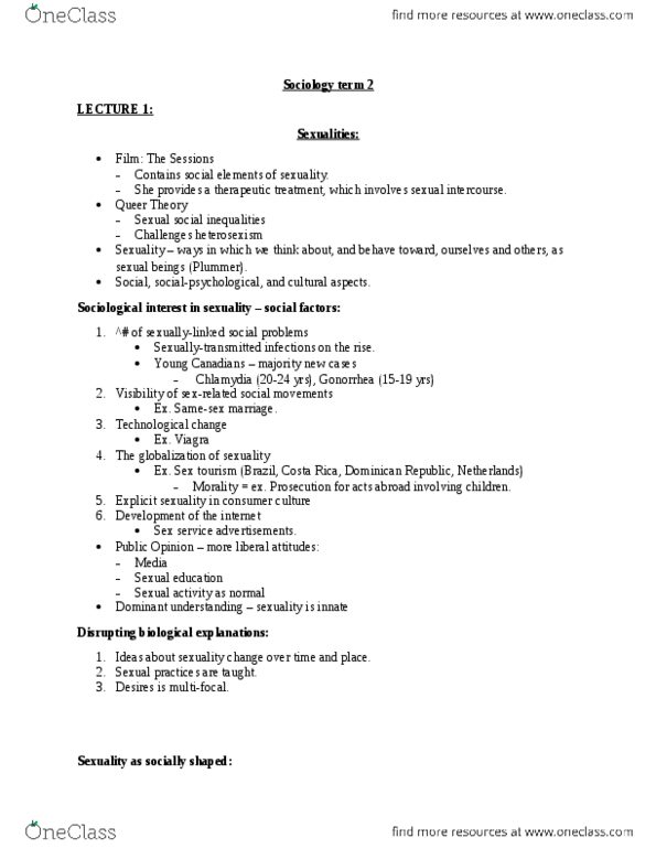 SOCI 1F90 Lecture Notes - Lecture 1: Equal Protection Clause, Online Dating Service, Michael Kimmel thumbnail