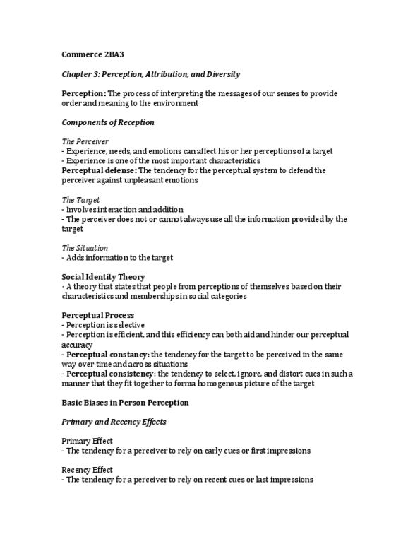 COMMERCE 1BA3 Chapter Notes - Chapter 3: Signalling Theory, Perceived Organizational Support, Stereotype Threat thumbnail