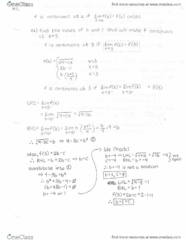 MATH114 Lecture Notes - Lecture 10: Intermediate Value Theorem thumbnail