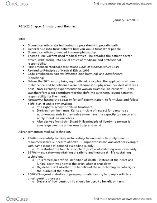 Philosophy 2071E Chapter Notes - Chapter 1: Communitarianism, Organ Transplantation, The Need thumbnail