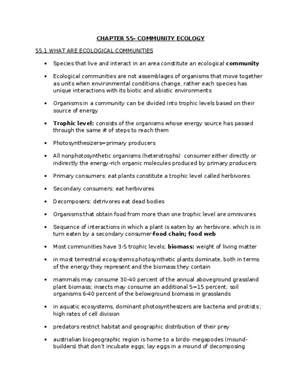 BIOB50H3 Chapter Notes - Chapter 55: Intermediate Disturbance Hypothesis, Pronghorn, Primary Succession thumbnail