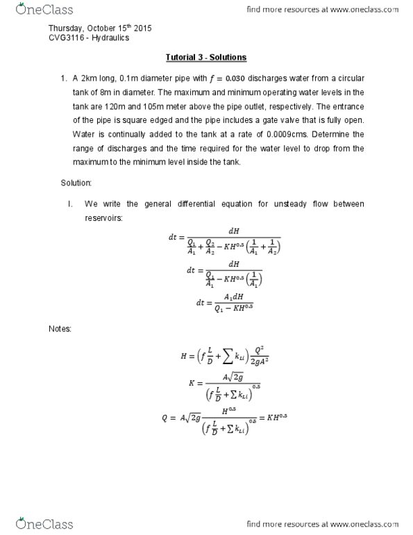 CVG 3116 Lecture Notes - Lecture 5: Manning Formula, Gate Valve thumbnail