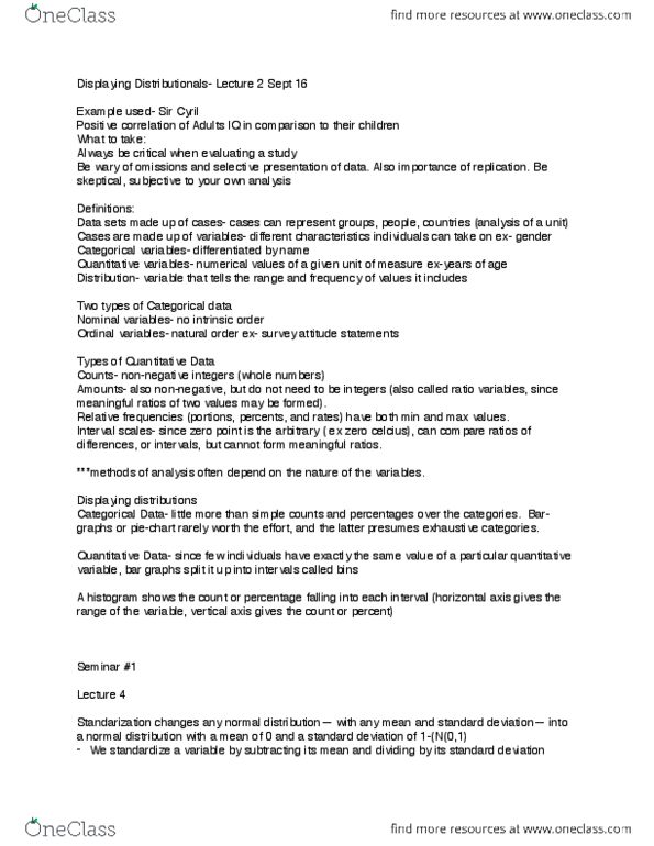 SOAN 3120 Lecture Notes - Lecture 1: Test Statistic, Bias Of An Estimator, Categorical Variable thumbnail