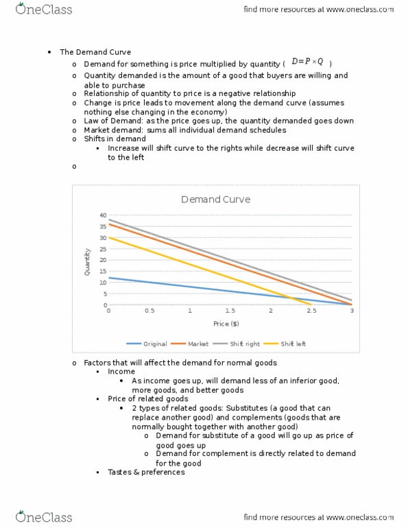 ECON 1200 Lecture Notes - Lecture 5: Normal Good, Inferior Good, Market Clearing thumbnail