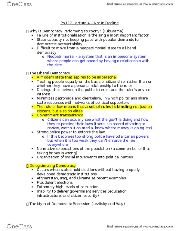 POL112H5 Lecture Notes - Lecture 4: Totalitarianism, Sub-Saharan Africa, Authoritarianism thumbnail