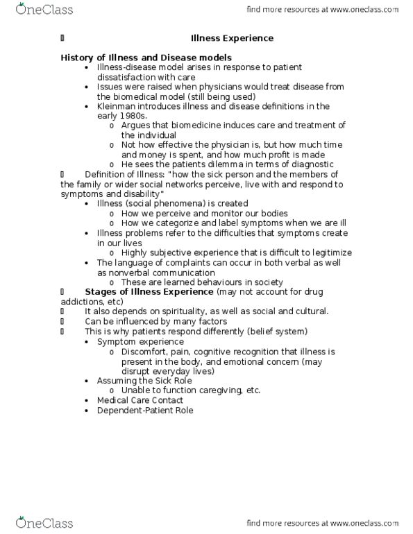 ANTHROP 3HI3 Lecture Notes - Lecture 1: Headache, Biomedicine, Shunning thumbnail