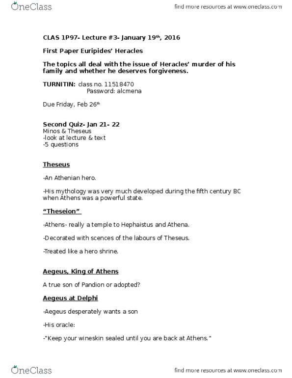 CLAS 1P97 Lecture Notes - Lecture 4: Bota Bag, Athens A, Lapiths thumbnail