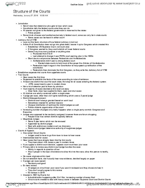 PSCI 4396 Lecture Notes - Lecture 6: Judicial Procedures Reform Bill Of 1937, Discretionary Jurisdiction, En Banc thumbnail