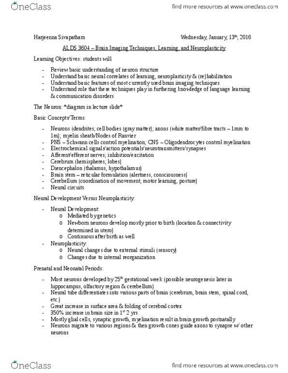 ALDS 3604 Lecture Notes - Lecture 2: Diffusion Mri, Prosodic Unit, N100 thumbnail